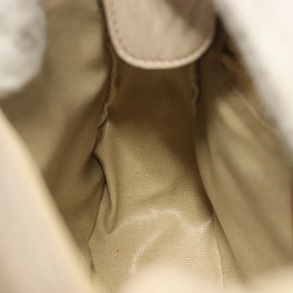 Celine Vintage Triomphe Shoulder Bag Leather, BEIGE, LEATHER, Shoulder bag