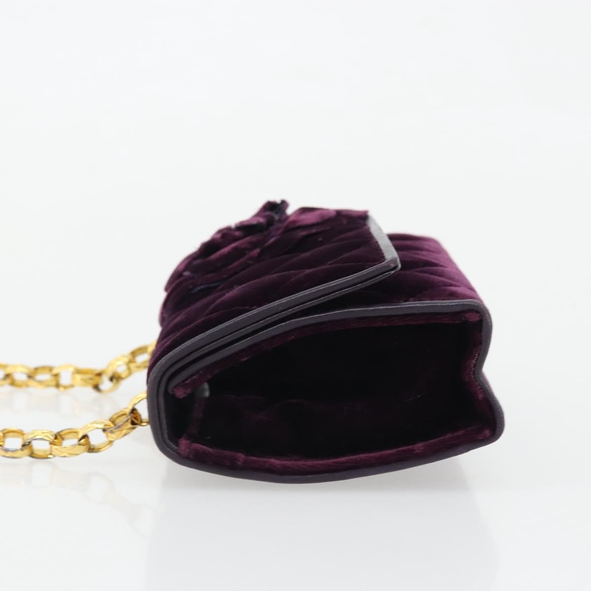Chanel Wallet on Chain Quilted Velvet, Purple, Velvet, Handbag