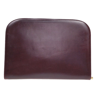 Salvatore Ferragamo Vintage Gancini Chain Shoulder Bag Leather, BURGUNDY, LEATHER, Shoulder bag