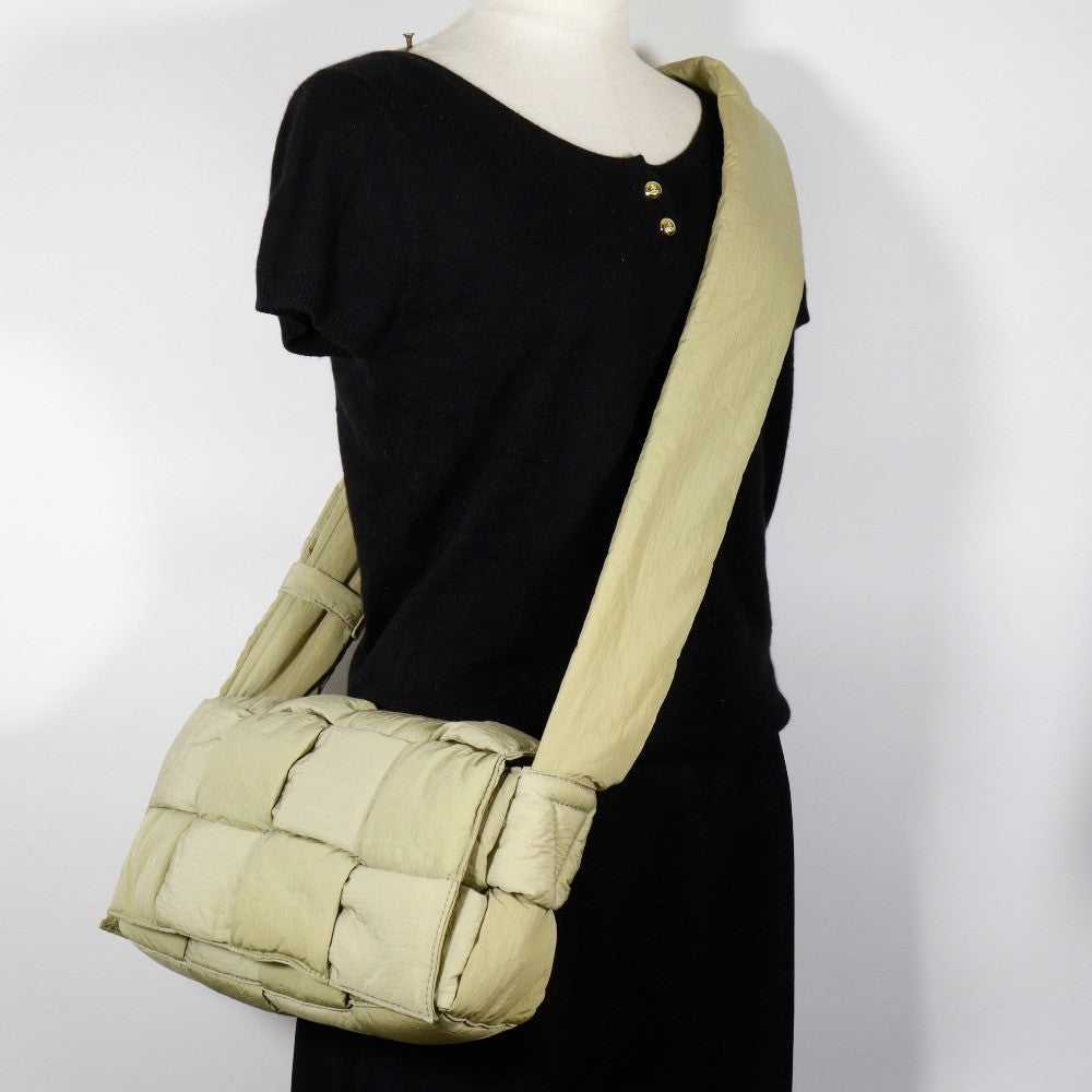 Bottega Veneta Padded Tech Cassette Crossbody Bag Intrecciato Nylon, Khaki, Nylon, Shoulder Bag