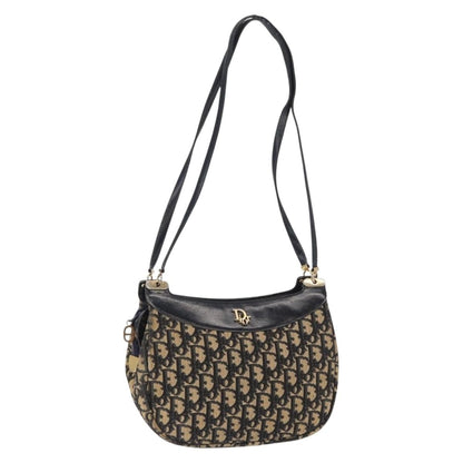 Christian Dior Vintage Trotter Shoulder Bag Canvas, NAVY, CANVAS, Shoulder bag
