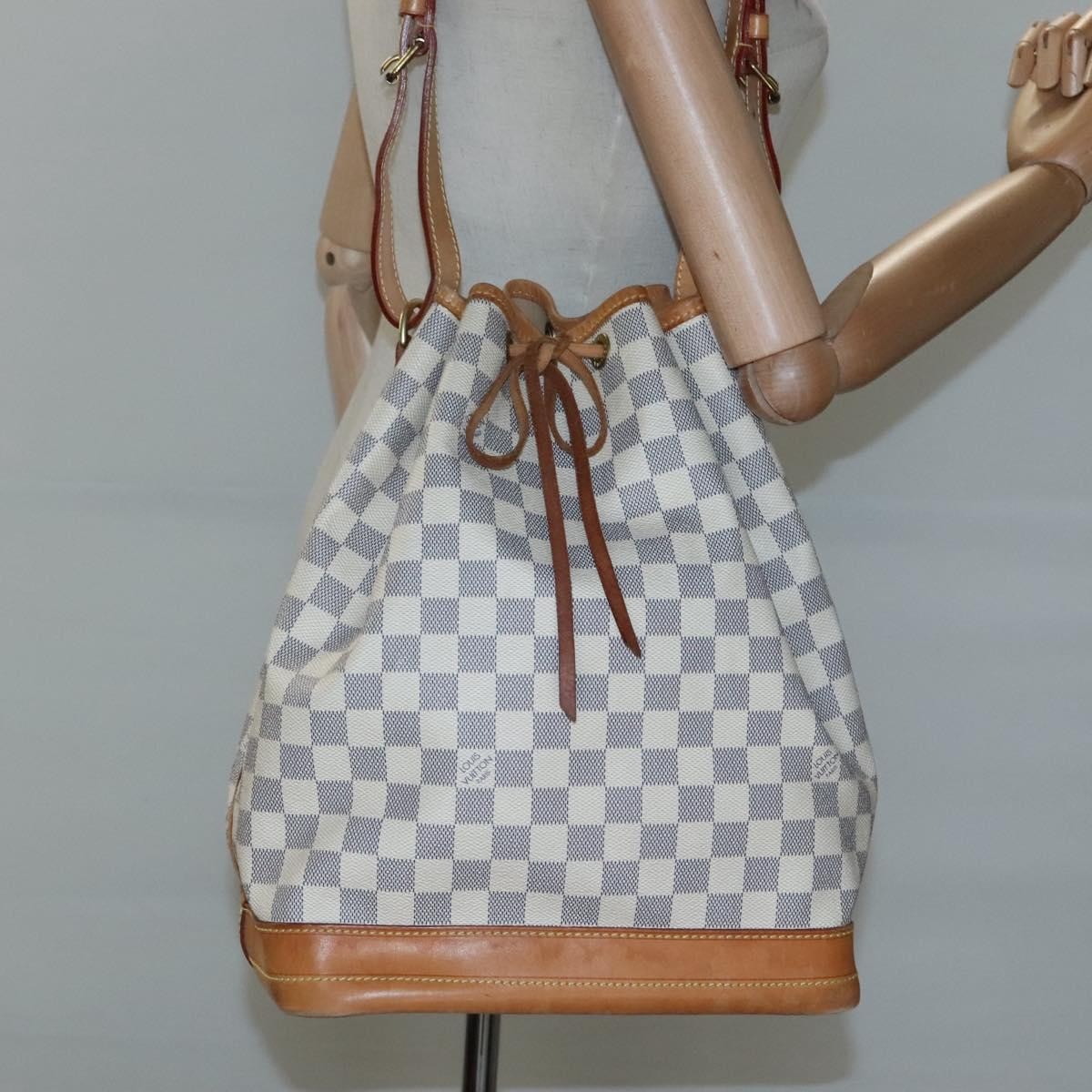 Louis Vuitton Noe Handbag Damier, White, Canvas, Shoulder Bag