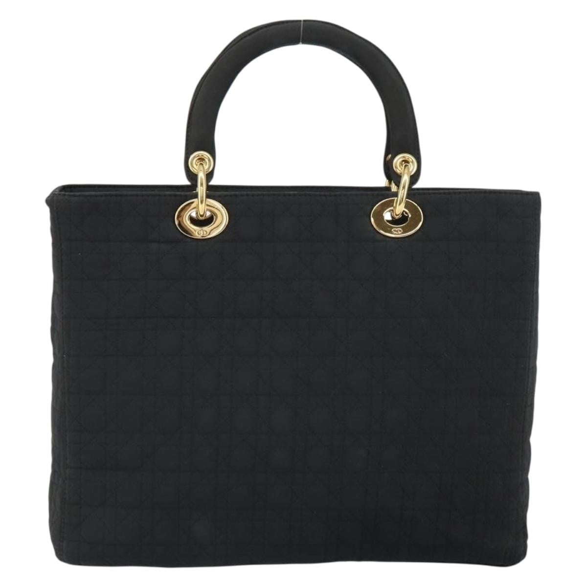 Christian Dior Vintage Lady Dior Bag Cannage Quilt Nylon, BLACK, NYLON, Handbag