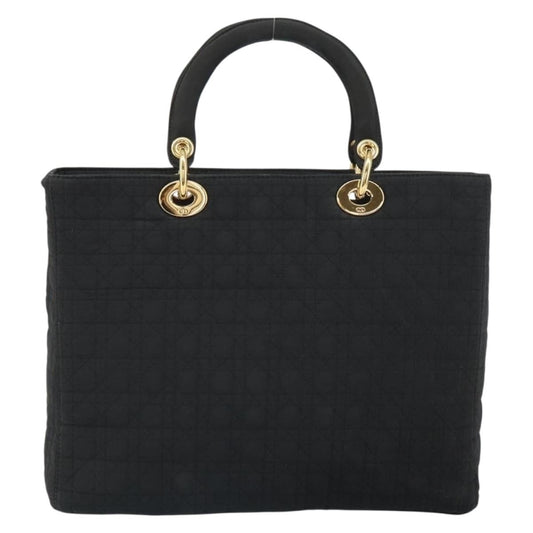 Christian Dior Vintage Lady Dior Bag Cannage Quilt Nylon, BLACK, NYLON, Handbag