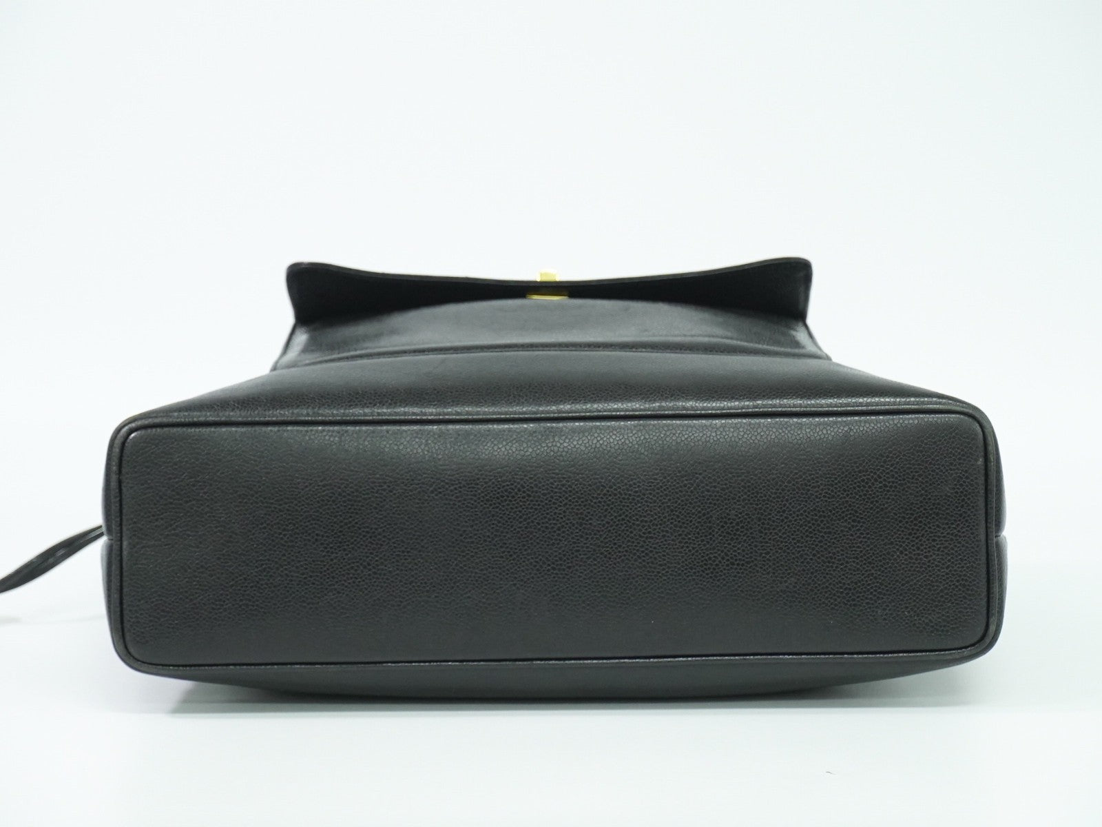 Chanel Vintage Front Pocket Tote Caviar, BLACK, LEATHER, Tote bag