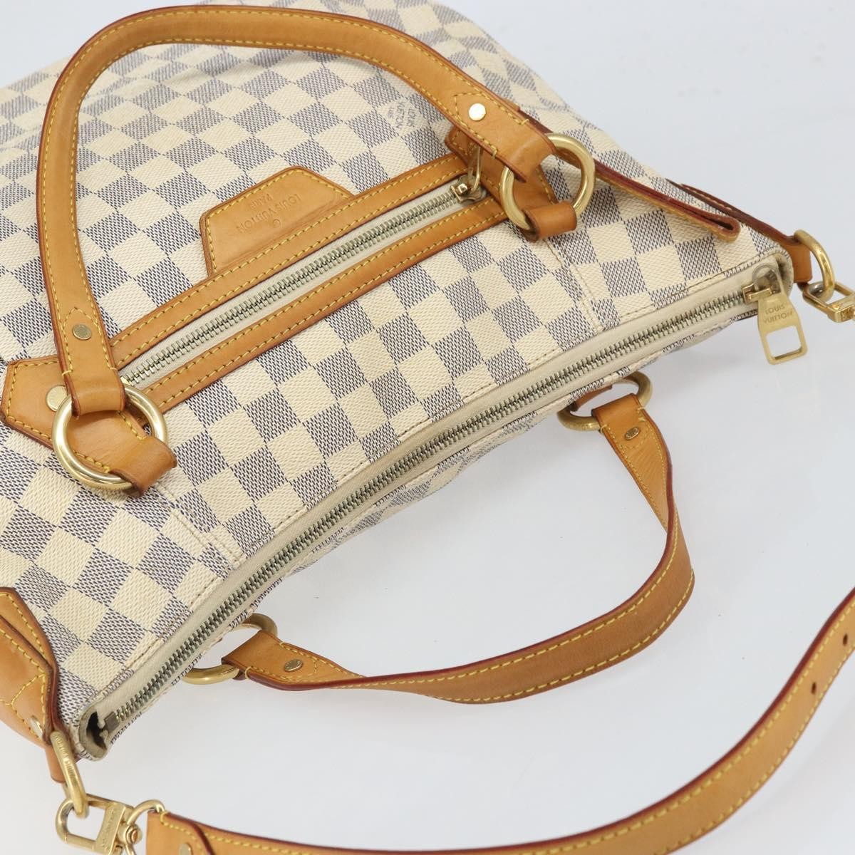 Louis Vuitton Evora Handbag Damier, WHITE, CANVAS, Tote bag