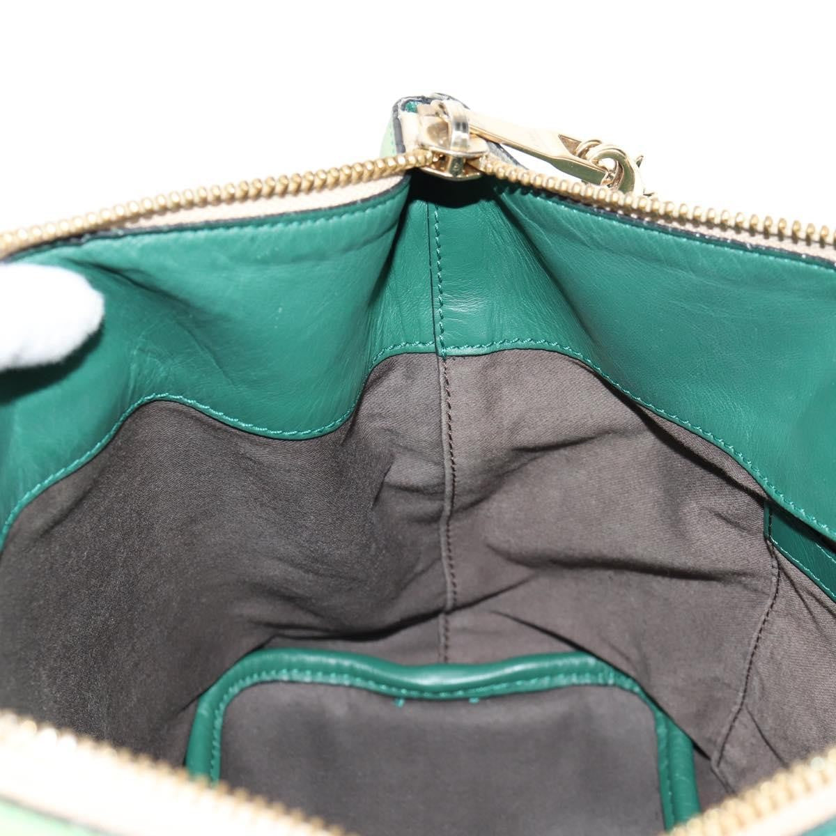 Chloe Bicolor Baylee Satchel Leather, GREEN, LEATHER, Handbag
