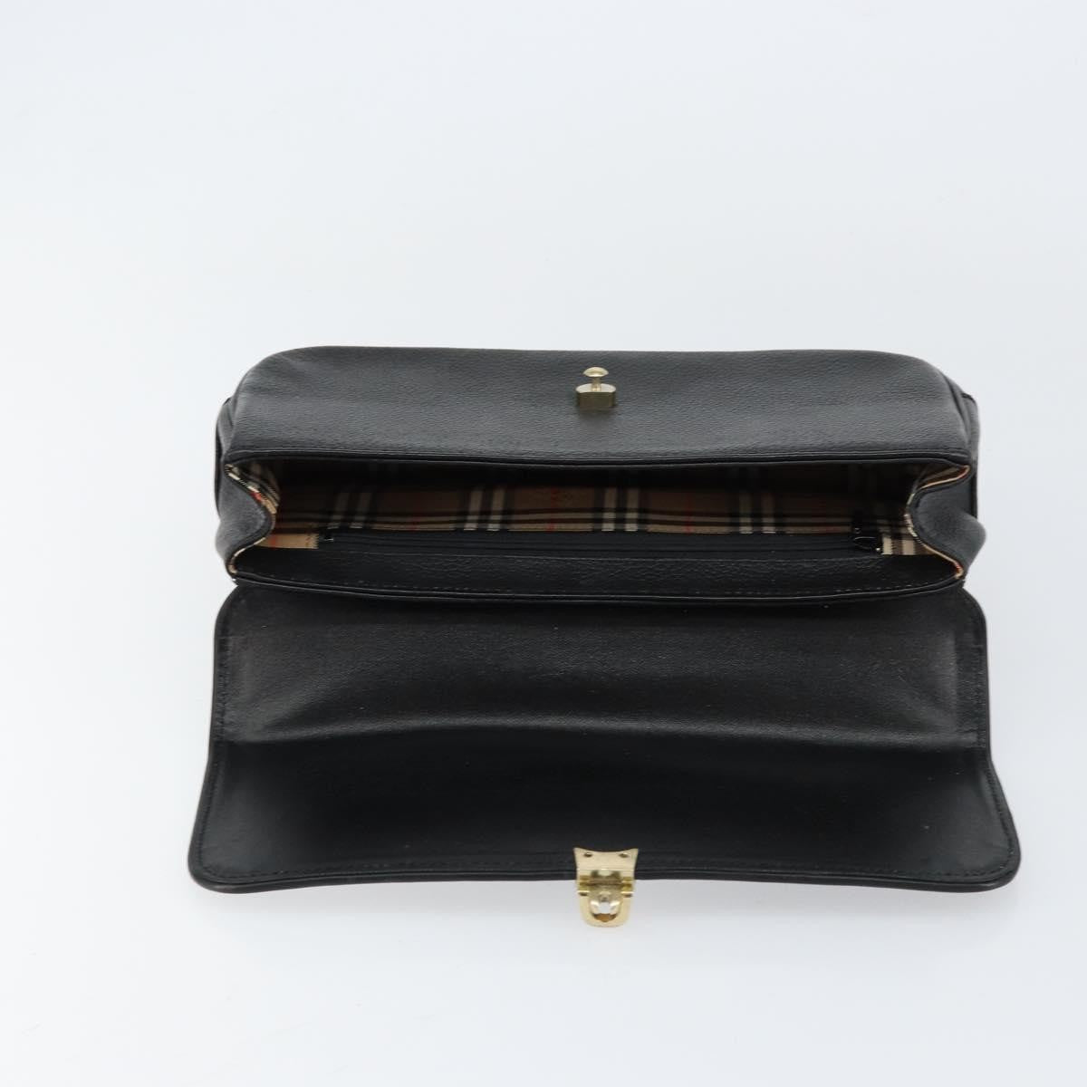 Burberry Vintage Handbag Leather, BLACK, LEATHER, Handbag