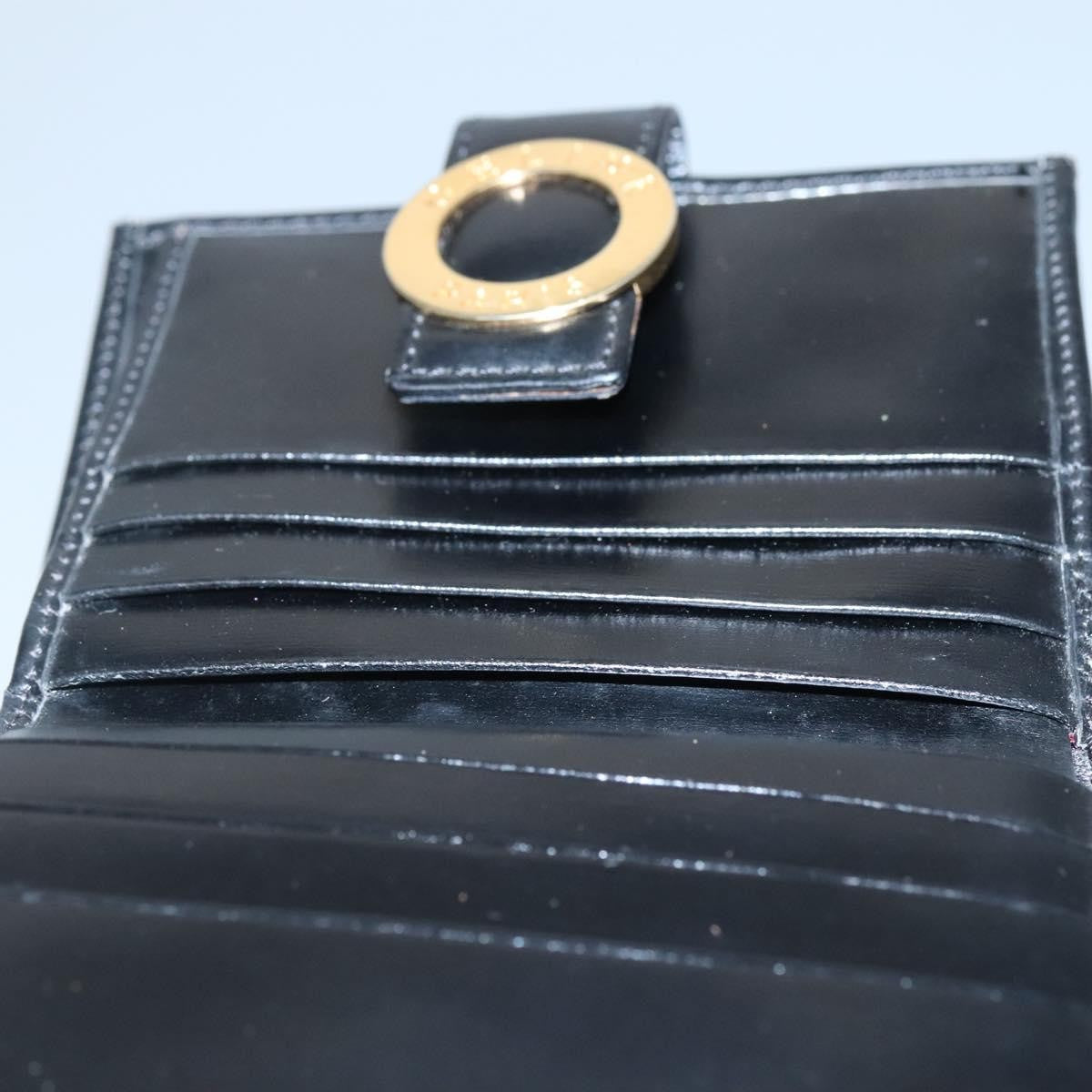 Celine Circle Logo Compact Wallet Leather, BLACK, LEATHER, Wallets
