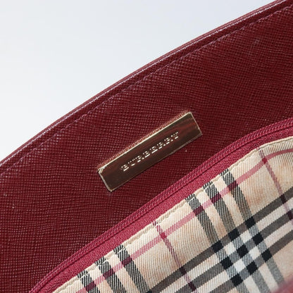Burberry Vintage Handbag Leather, BURGUNDY, LEATHER, Handbag
