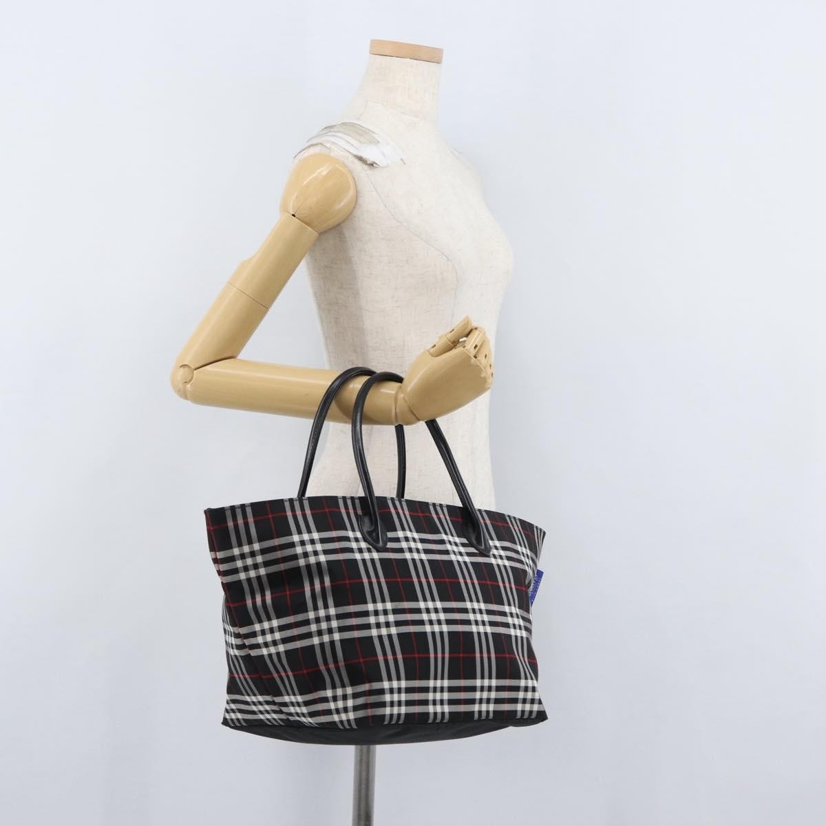 Burberry Nova Check Handbag Nylon, BLACK, NYLON, Handbag