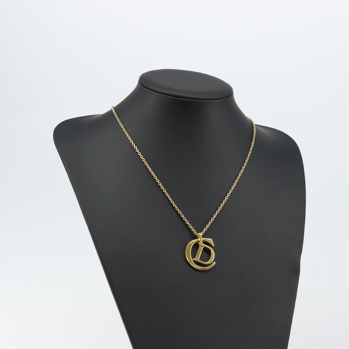 Christian Dior CD Pendant Necklace Metal, GOLD, METAL, Necklace