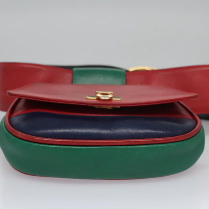 Salvatore Ferragamo Gancini waist bag Leather, RED, LEATHER, Clutche & pouche