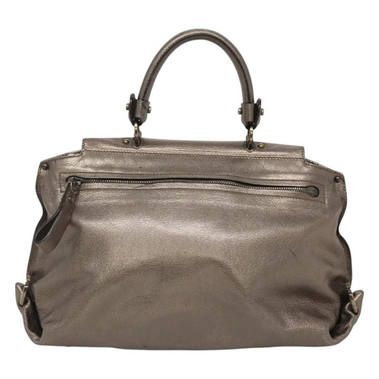 Salvatore Ferragamo Sofia Satchel Smooth Leather, GOLD, LEATHER, Handbag