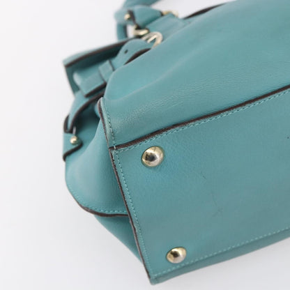 Salvatore Ferragamo Virna Satchel Leather, TURQUOISE, LEATHER, Tote bag