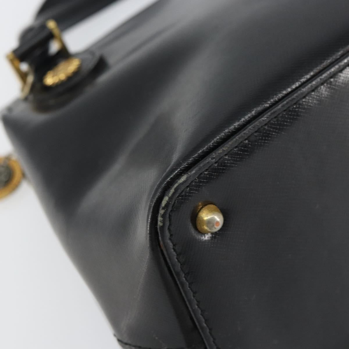 Versace Vintage Handbag Leather, BLACK, LEATHER, Handbag