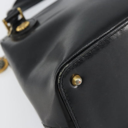 Versace Vintage Handbag Leather, BLACK, LEATHER, Handbag