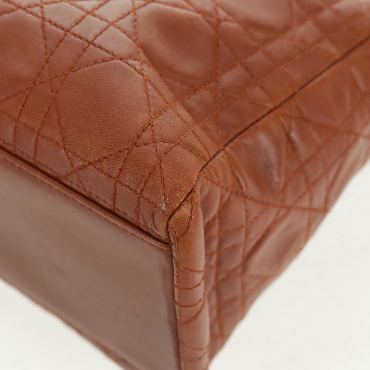 Christian Dior Vintage Lady Dior Bag Cannage Quilt Lambskin, BROWN, LEATHER, Handbag