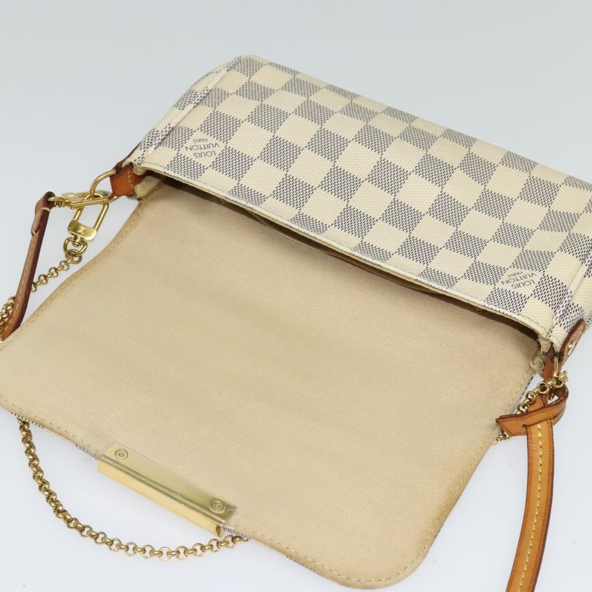 Louis Vuitton Favorite Handbag Damier, WHITE, CANVAS, Handbag