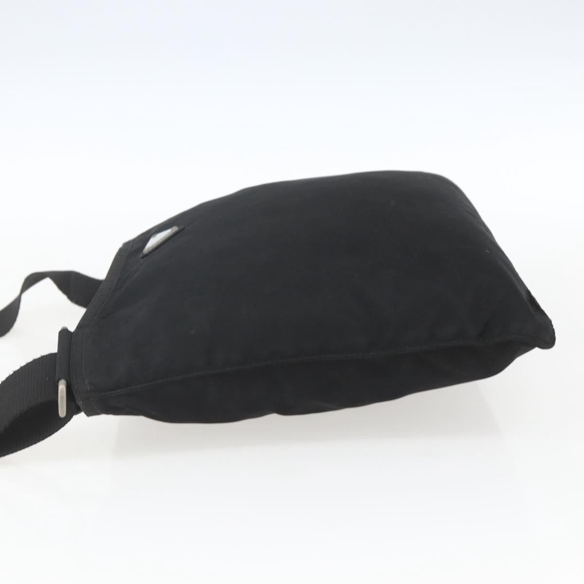 Prada Zip Top Messenger Bag Tessuto, BLACK, NYLON, Shoulder bag
