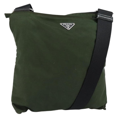 Prada Flat Messenger Bag Tessuto, KHAKI, NYLON, Shoulder bag