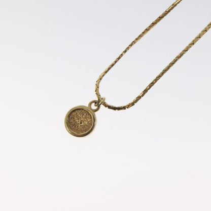 Christian Dior CD Round Pendant Necklace Metal, GOLD, METAL, Necklace