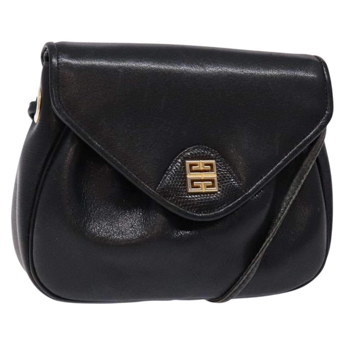 Givenchy Vintage 4G shoulder bag Leather, BLACK, LEATHER, Shoulder bag