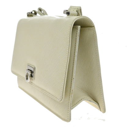 Salvatore Ferragamo Gancini Shoulder Bag Leather, WHITE, LEATHER, Shoulder bag