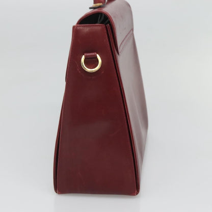 Salvatore Ferragamo Gancini handbag Leather, BURGUNDY, LEATHER, Handbag