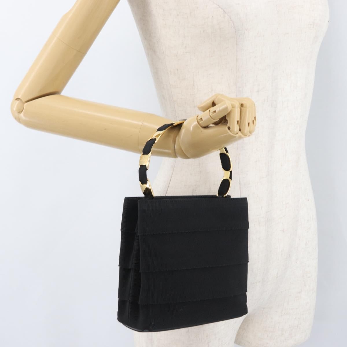 Salvatore Ferragamo Vala Handbag Canvas, BLACK, CANVAS, Handbag