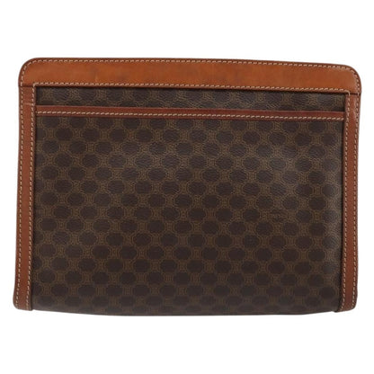 Celine Logo Triomphe Pouch Canvas and leather, Brown, Canvas, Clutch