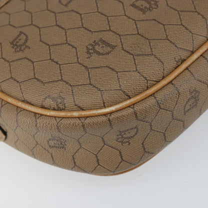 Christian Dior Vintage Honeycomb Shoulder Bag Canvas and Leather, BEIGE, CANVAS, Shoulder bag