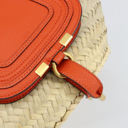 Chloe Marcie Basket Bag Raffia and Leather, BEIGE, WICKER, Handbag