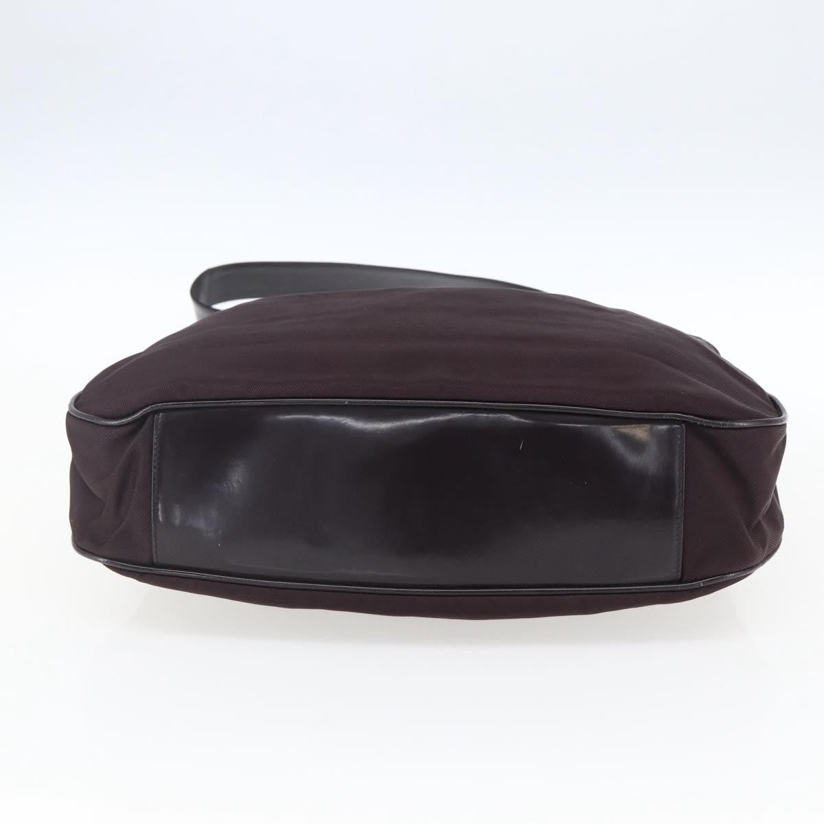 Gucci Vintage Bamboo Handle Bag Nylon, Burgundy, Nylon, Handbag