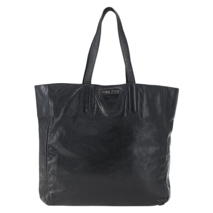 Miu Miu Vintage Tote bag Leather, BLACK, LEATHER, Tote bag