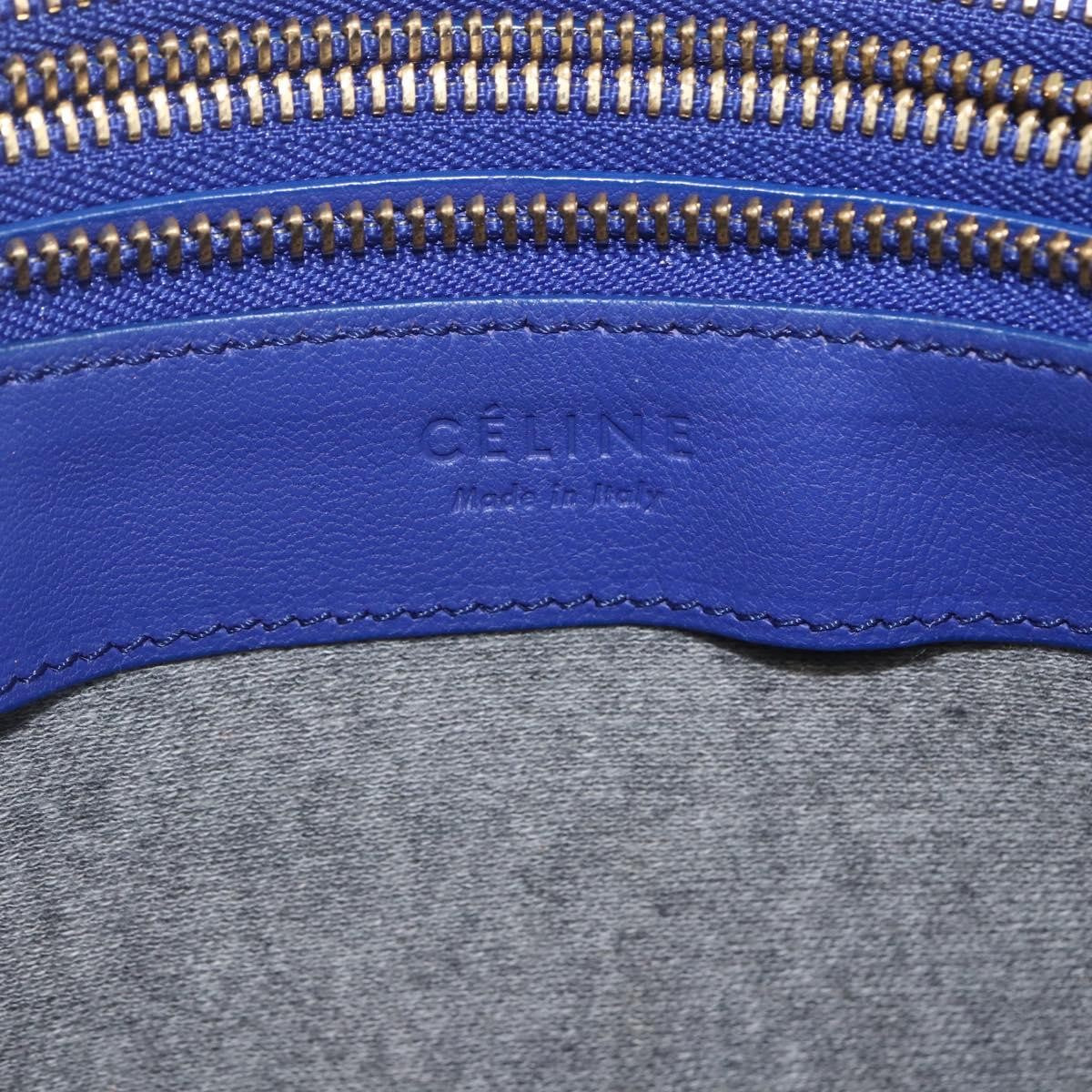 Celine Trio Crossbody Bag Leather, BLUE, LEATHER, Shoulder bag