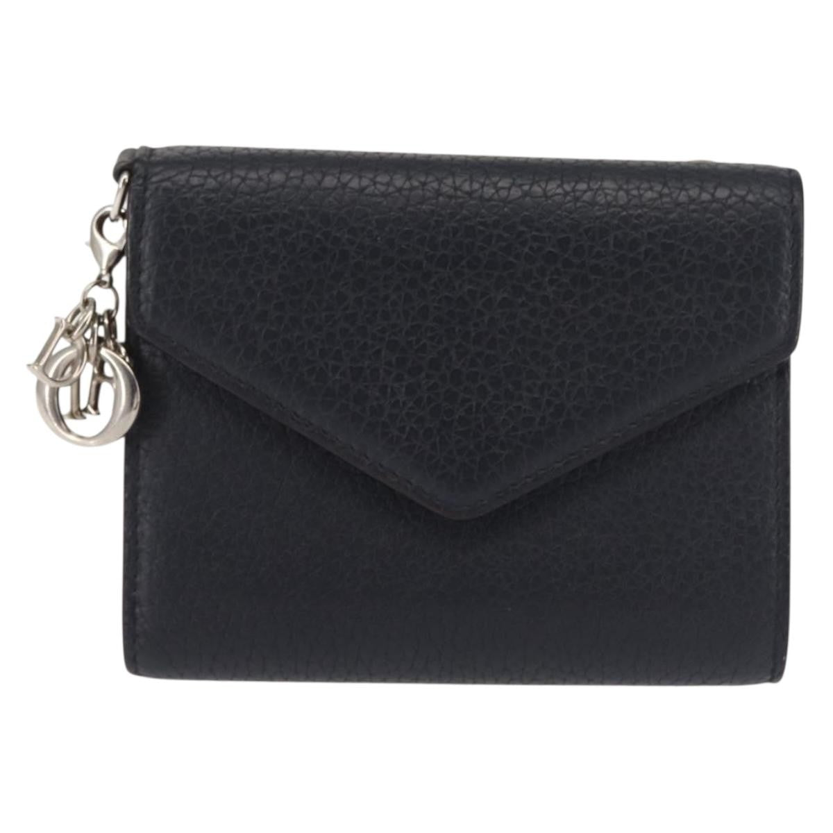 Christian Dior Diorissimo Envelope Wallet Leather, NAVY, LEATHER, Wallets