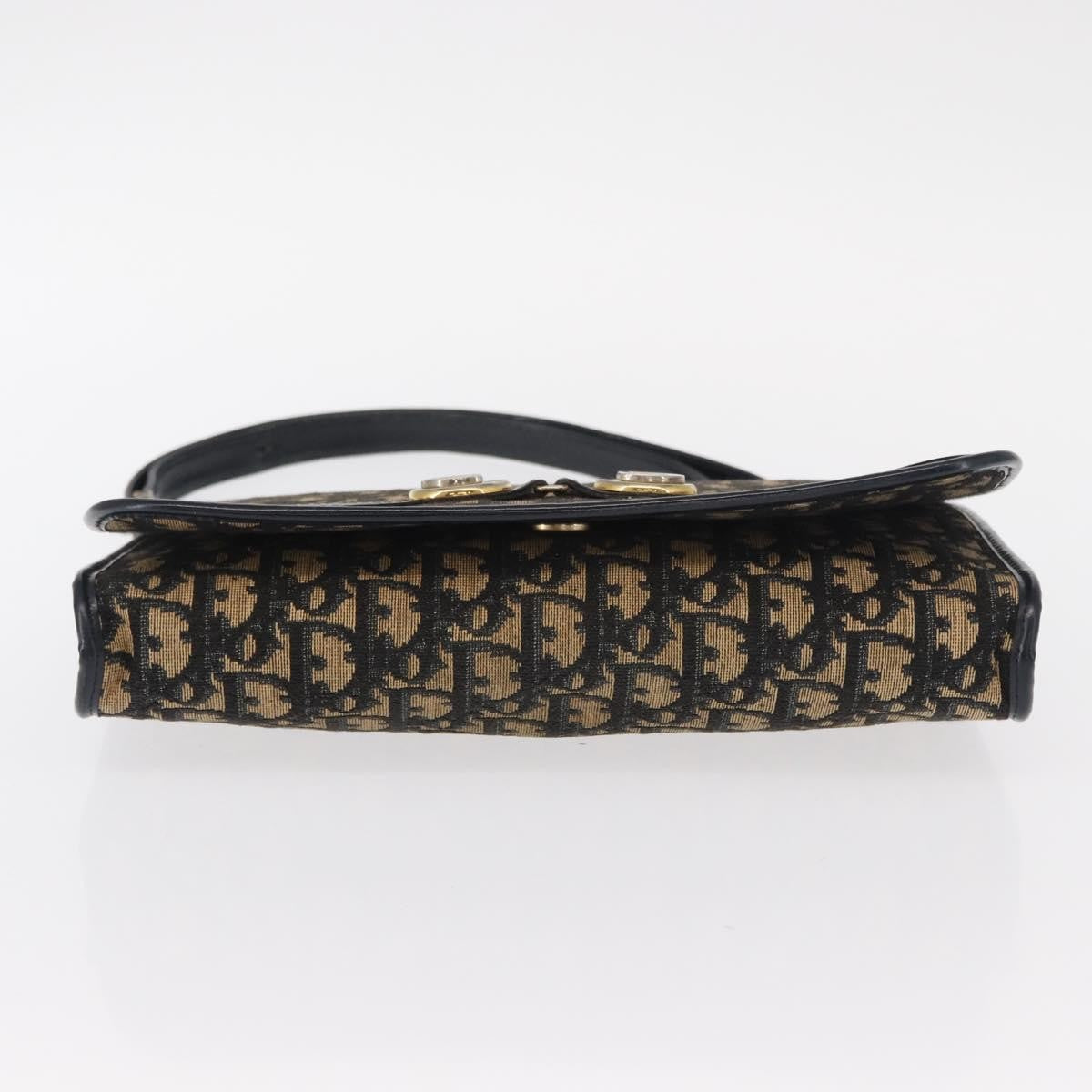 Christian Dior Vintage Trotter Shoulder Bag Canvas, NAVY, CANVAS, Shoulder bag
