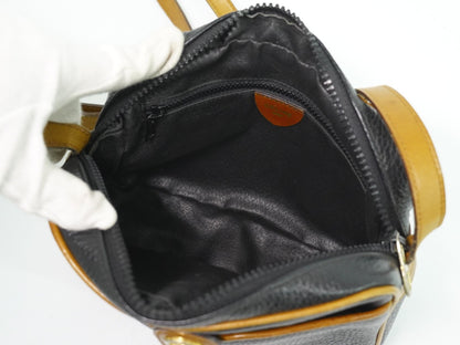 Celine Vintage Shoulder Bag Leather, BLACK, LEATHER, Shoulder bag