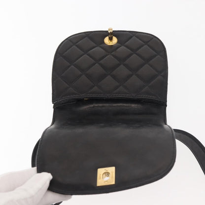 Chanel Vintage Flap Belt Bag Quilted Leather, BLACK, LEATHER, Clutche & pouche