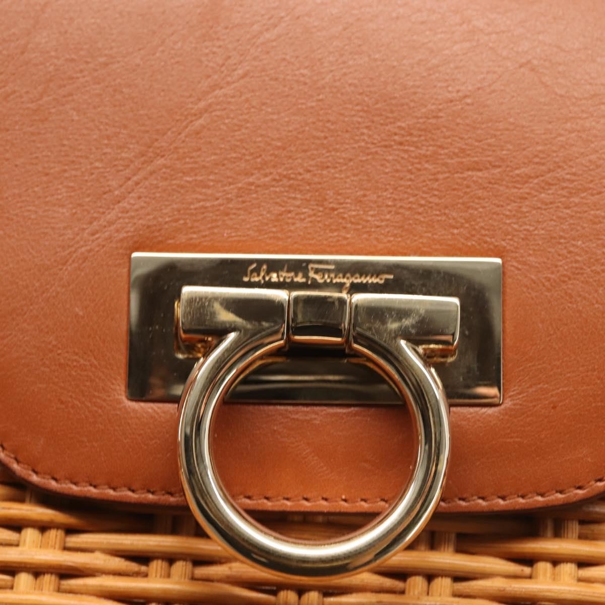 Salvatore Ferragamo Gancini mini handbag Wood, BEIGE, WOOD, Handbag