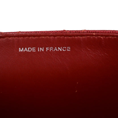 Chanel Vintage CC Flap Top Handle Calfskin Leather, RED, CALFSKIN, Handbag