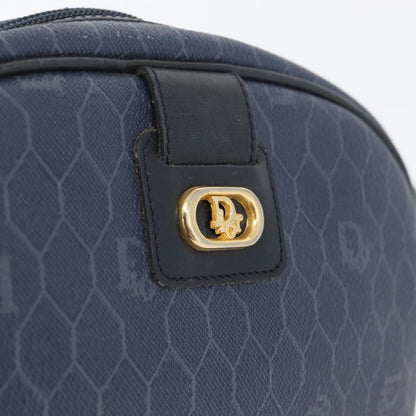 Christian Dior Vintage Honeycomb Shoulder Bag Canvas, NAVY, CANVAS, Shoulder bag
