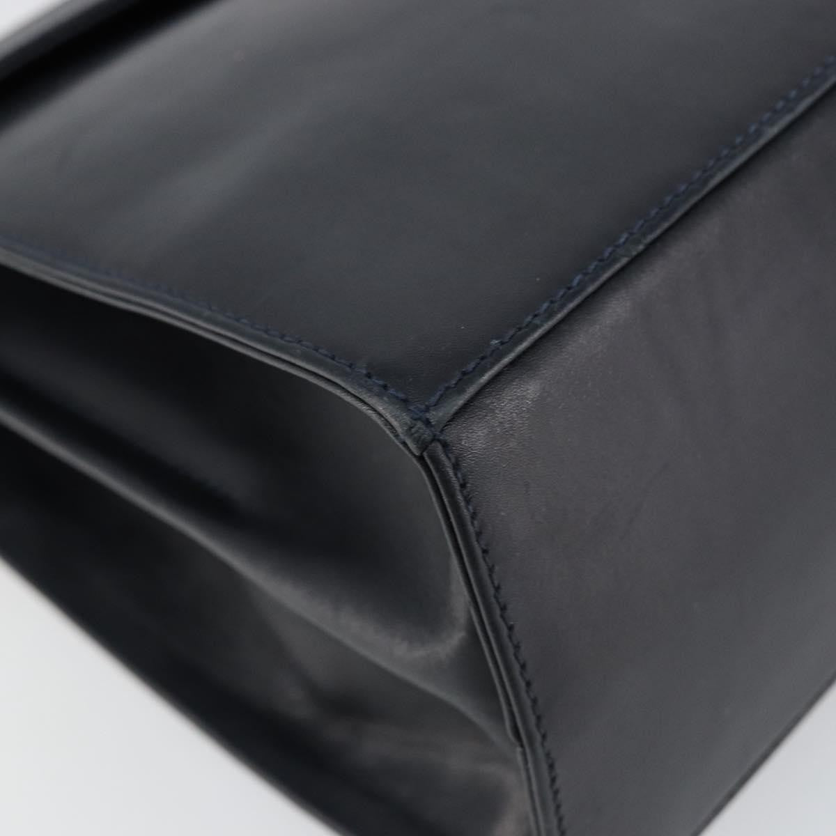 Salvatore Ferragamo Gancini Convertible Top Handle Bag Leather, NAVY, LEATHER, Handbag