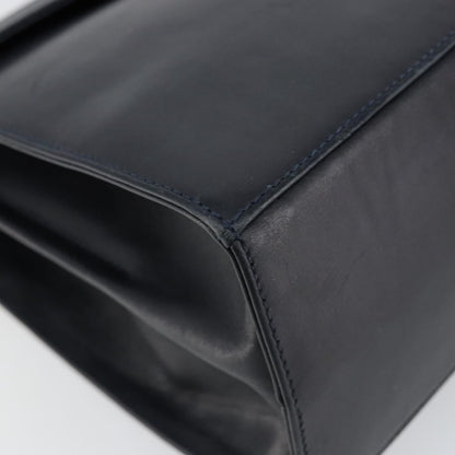 Salvatore Ferragamo Gancini Convertible Top Handle Bag Leather, NAVY, LEATHER, Handbag