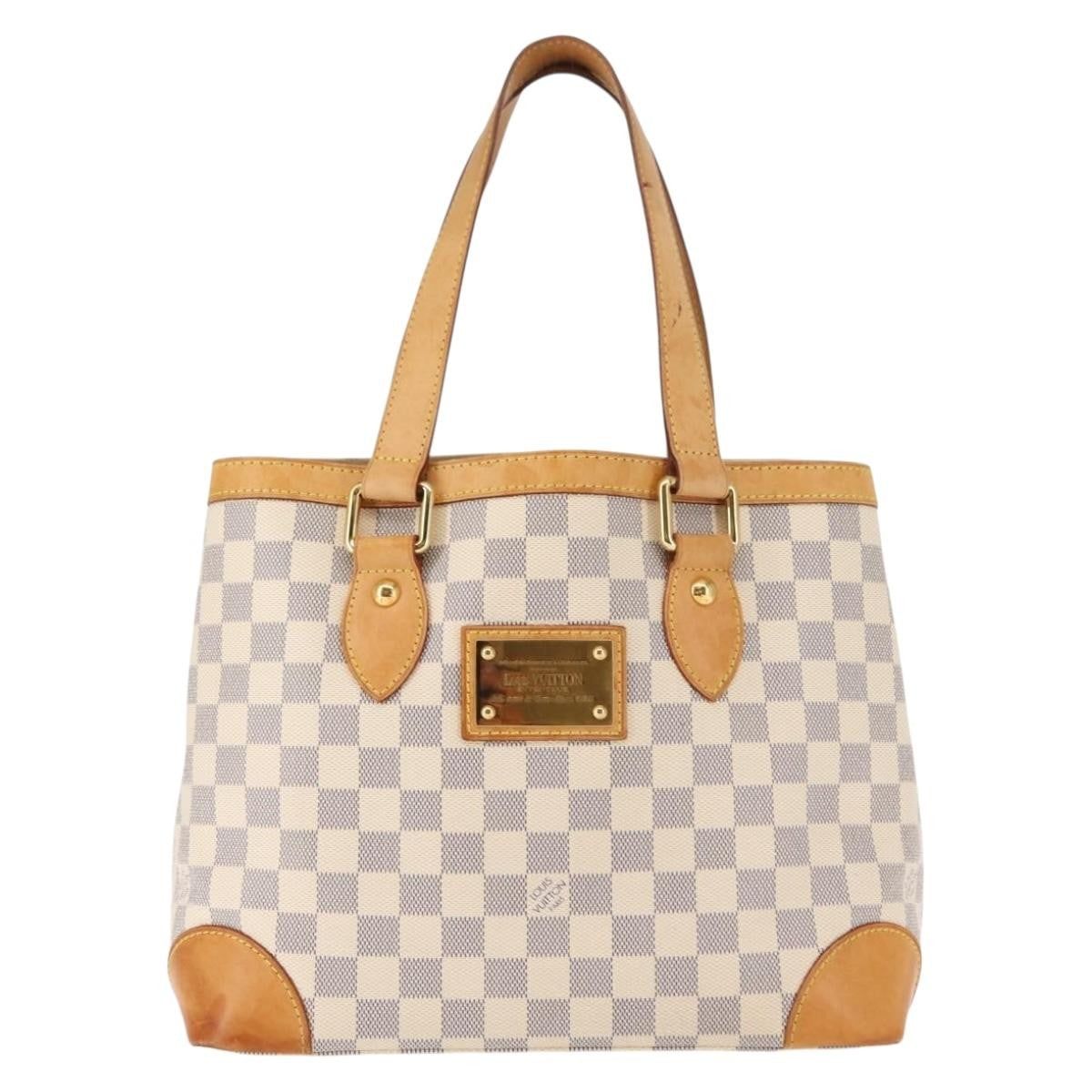 Louis Vuitton Hampstead Handbag Damier, WHITE, CANVAS, Tote bag