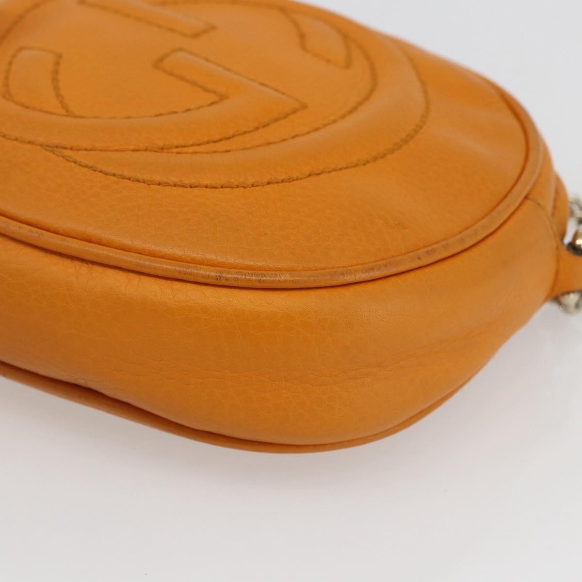 Gucci Soho Chain Bag Leather, ORANGE, LEATHER, Shoulder bag