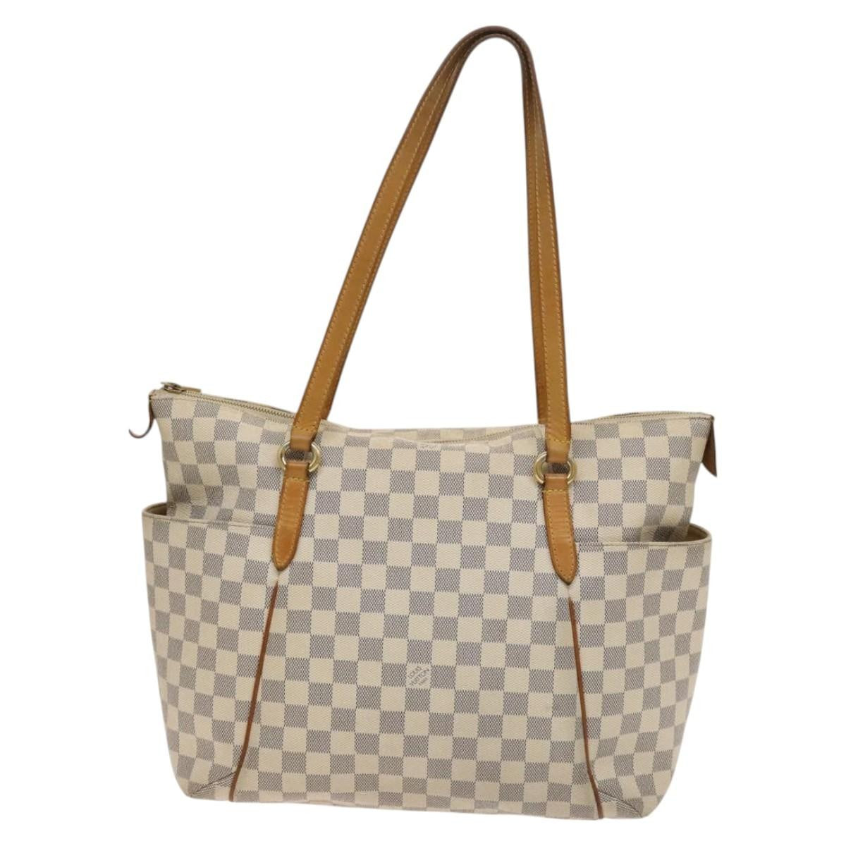 Louis Vuitton Totally Handbag Damier azur, WHITE, CANVAS, Tote bag