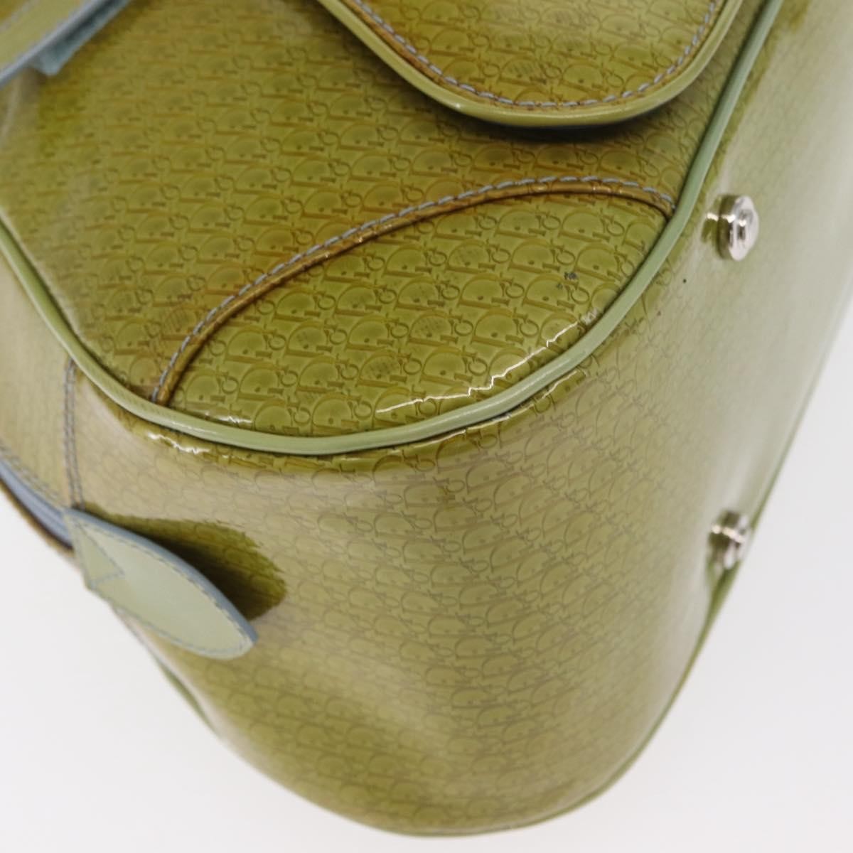 Christian Dior Vintage Saddle Bowler Bag Patent leather, GREEN, PATENT_LEATHER, Handbag