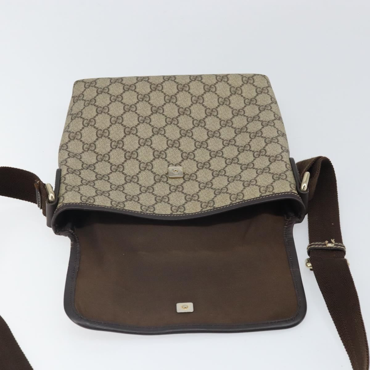 Gucci Flap Messenger GG Coated Canvas, BEIGE, CANVAS, Shoulder bag